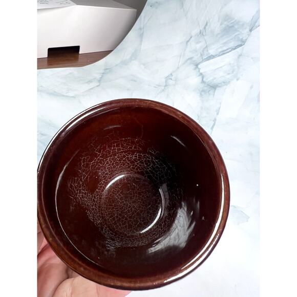 Set of 8 MCM Tricolor Ceramic Pudding Bowls – Mid-Century Modern Brown & Tan - Picture 2 of 7